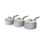 Swan Retro 3 Piece Saucepan Set With Glass Lids 16cm/18cm/20cm - Grey