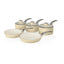 Swan Retro Non Stick Saucepans And Frying Pans 5 Piece Set With Glass Lid - Cream