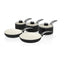 Swan Retro Non Stick Saucepans And Frying Pans 5 Piece Set With Glass Lid - Black
