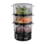 Russell Hobbs Kitchen Collection Compact Food Steamer 400W 7 Litre Capacity - Matte Black