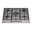 SIA Stainless Steel 5 Burner Gas Hob 70cm With Iron Pan Stands And Wok Burner - Silver/Black