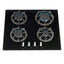 SIA 4 Burner Gas On Glass Kitchen Hob 60cm With Cast Iron Pan Stands - Black