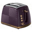 Russell Hobbs Groove 2 Slice Toaster With Frozen Cancel And Reheat Settings 850W - Mulberry