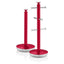 Swan Retro Towel Pole And Mug Tree Set Chrome Stainless Steel - Red