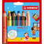 Stabilo Woody 3 In 1 Multi-Talented Pencil Set of 6 With Sharpener - Assorted Colors