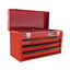 Hilka 3 Drawer Portable Tool Chest Steel Metal Tools Storage Box - Red