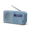 Sharp Tokyo Portable Digital Radio With Bluetooth 5.0 Mono DAB+/FM Audio Player Dual Alarm Clock 40 Pre-Sets USB/Battery - Steel Blue