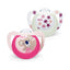 NUK Star Day & Night Baby Soother Dummy Silicone 6-18 Months 2 Count - Pink