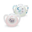 NUK Star Newborn Day & Night Baby Soother Dummy Silicone 0-6 Months 2 Count - Pink