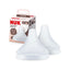 NUK Perfect Match Baby Bottle Teats Anti Colic Vent Medium Silicone 3+ Months 2 Count - White