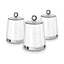 Morphy Richards Dimensions Kitchen Storage Canisters Set of 3 Stainless Steel Round - White