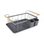 Tower Scandi Dish Rack With Wooden Handles For 9 Full Sized Plates - Grey
