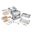 Imperia Italian Pasta Making Gift Set Complete Homemade Pasta Machine 9 Piece Kit Metal Silver