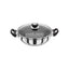 Judge Vista Shallow Casserole Frying Pan 28cm Large Non-Stick Stainless Steel With Shatterproof Glass Lid Silver