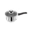 Judge Vista Non-Stick Saucepan 18cm/1.8 Litres Large Stainless Steel Shatterproof Vented Glass Lid Silver