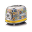 Ariete Positano 2 Slice Toaster 6 Levels of Gilding Crumb Tray Defrost Function Automatic Ejection Painted Steel Retro Italian Tile Design 810W Multicolour