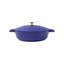 MasterClass Shallow Casserole Dish 28cm/4 Litre Non-Stick Cast Aluminium With Self-Basting Lid Blue