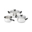Judge Vista Cookware Set 3 Piece 18cm Saucepan 20cm Casserole 24cm Stockpot Polished Stainless Steel Silver