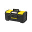 Stanley One Touch DIY Toolbox 19 Inch Plastic Tool Box With 2 Lid Organisers Black/Yellow