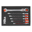 Hilka 6 Piece Metric Ratchet Spanner Set Chrome Vanadium Steel 180° Flexible Head 8–17 mm - product photo