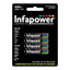 Infapower AAA Rechargeable Ni-MH Batteries 1.2V 650mAh Pack of 4
