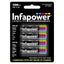 Infapower AA Rechargeable Ni-MH Batteries 1.2V 1300mAh Pack of 4