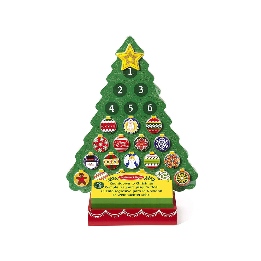 Melissa & Doug Countdown To Christmas Wooden Seasonal Advent Calendar- Magnetic Wooden Tree & 24 Magnetic Ornaments - Multicolor Secondary image