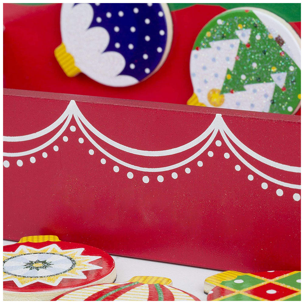 Melissa & Doug Countdown To Christmas Wooden Seasonal Advent Calendar- Magnetic Wooden Tree & 24 Magnetic Ornaments - Multicolor