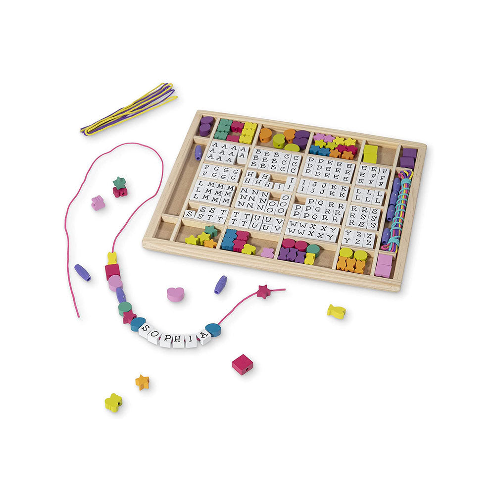 Melissa & Doug Deluxe Wooden Stringing Beads With 200+ Beads and 8 Laces for Jewelry-Making Secondary image