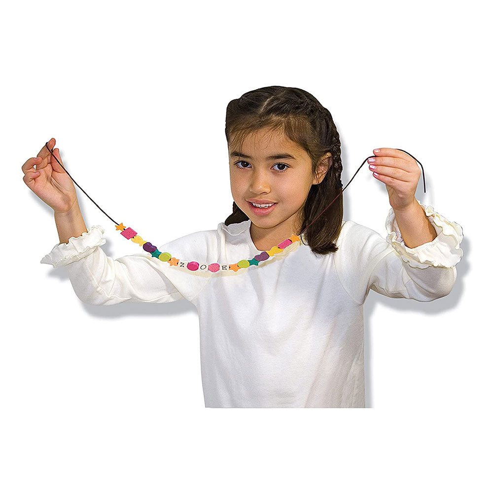 Melissa & Doug Deluxe Wooden Stringing Beads With 200+ Beads and 8 Laces for Jewelry-Making