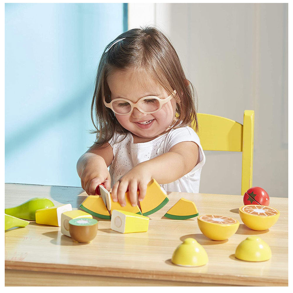 Melissa & Doug Cutting Fruit Set - The Original Wooden Play Food Kids Toy - 17 Piece Play Food Set - Multicolor