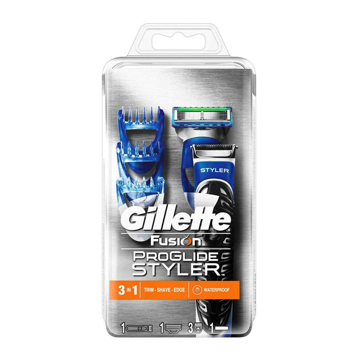 Gillette Fusion 3 in 1 Styler Razor Beard Trimmer Edging Blade ProGlide Grooming Tool