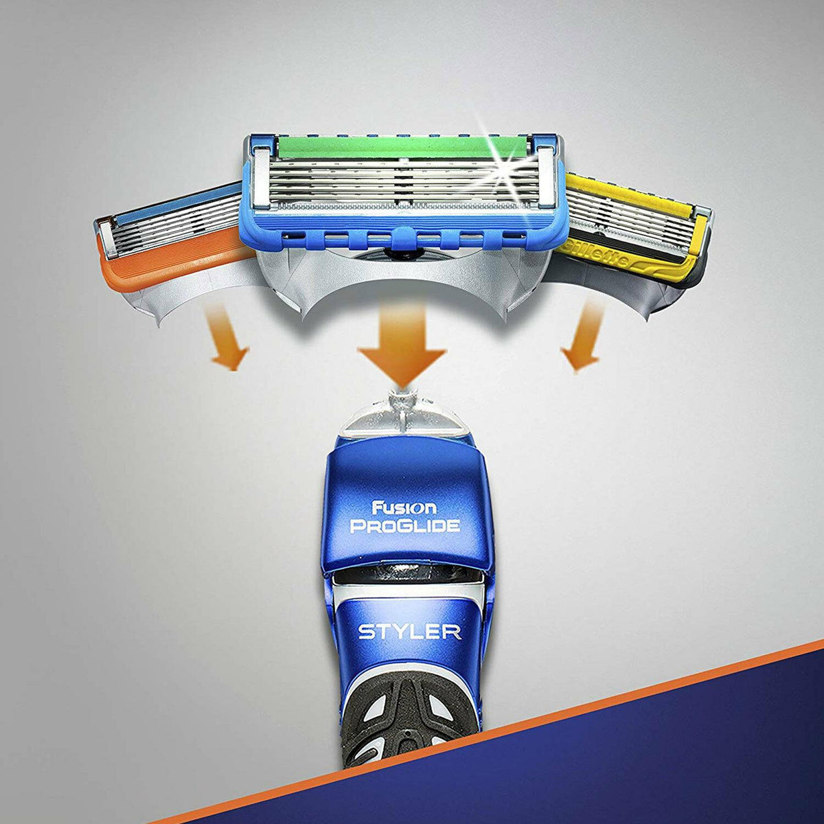 Gillette Fusion 3 in 1 Styler Razor Beard Trimmer Edging Blade ProGlide Grooming Tool