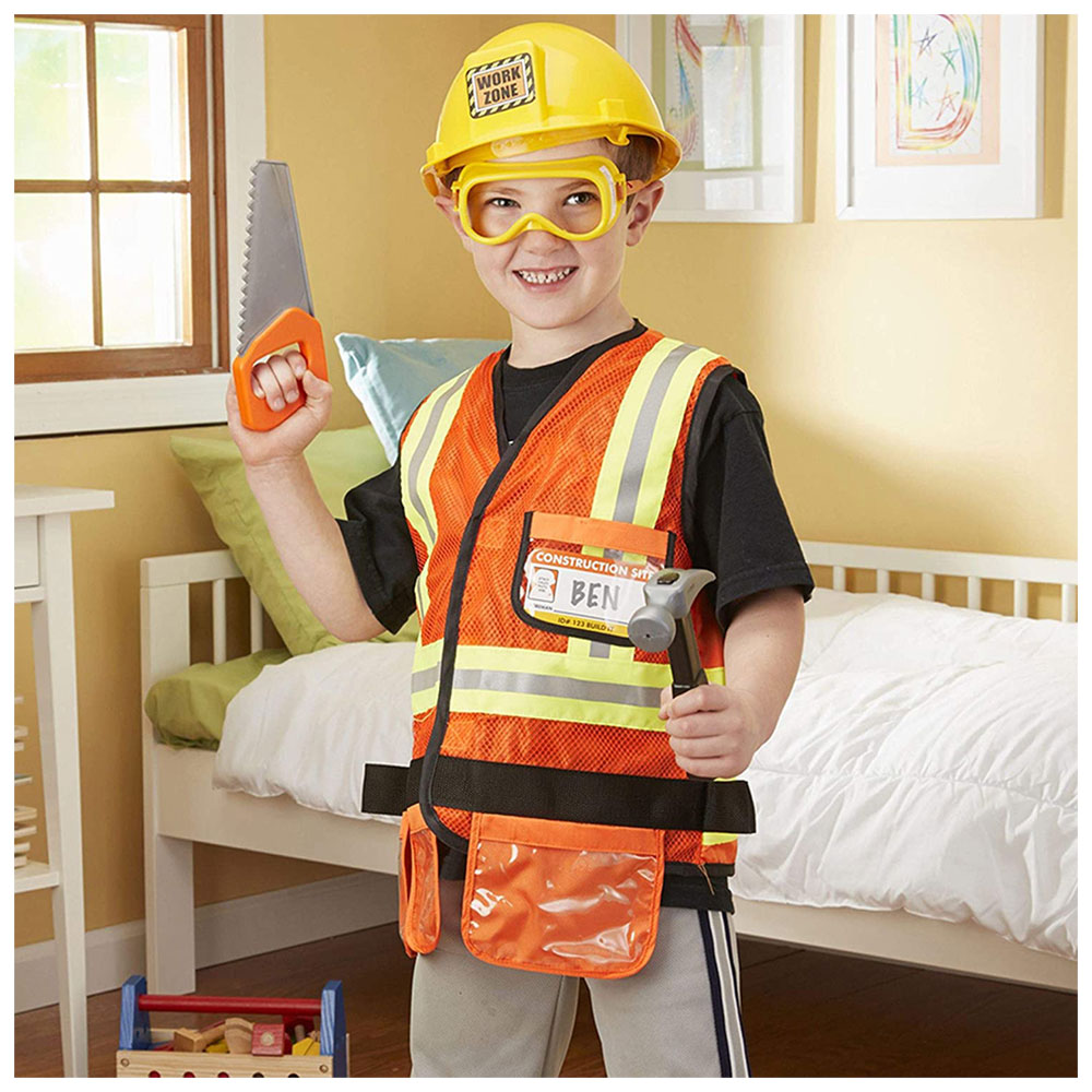Melissa & Doug Construction Worker Role-Play Costume Set - Multicolour