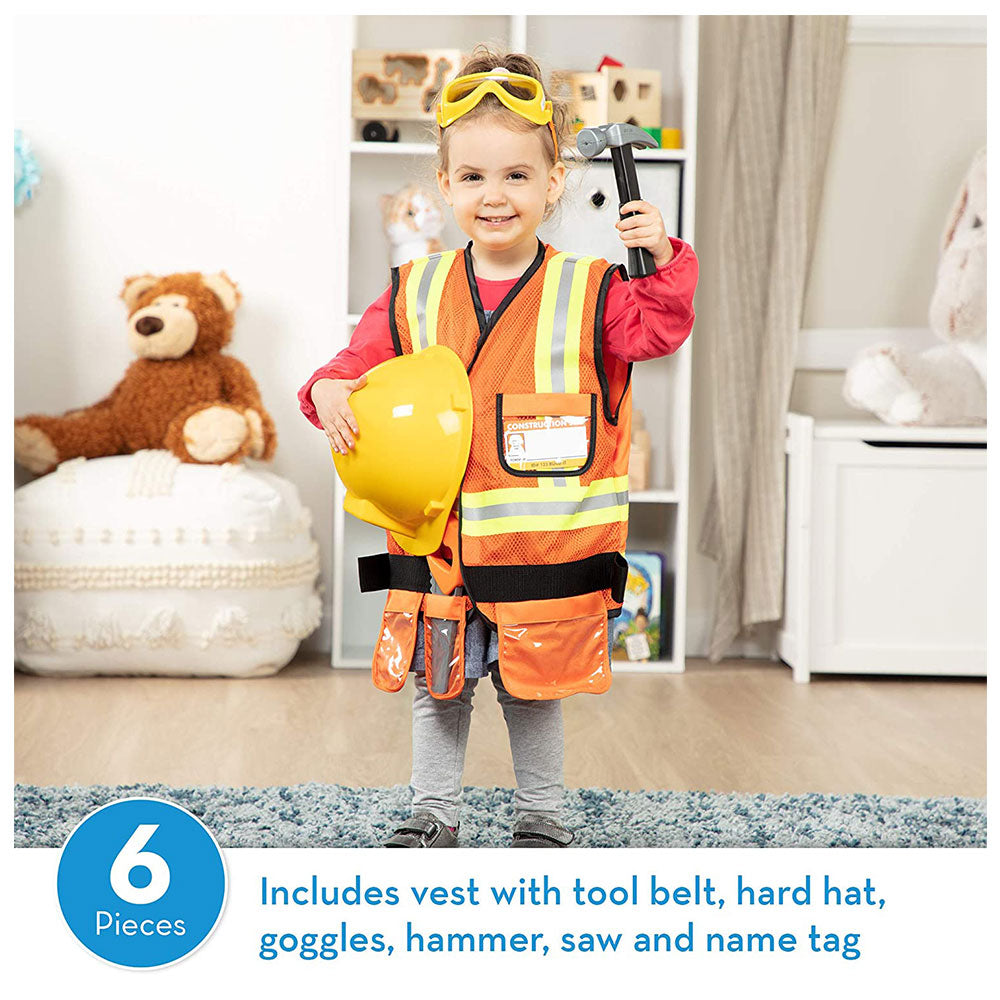 Melissa & Doug Construction Worker Role-Play Costume Set - Multicolour