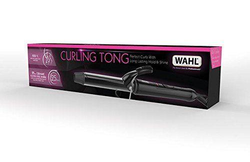Wahl Ceramic Steel Hair Curling Tongs 200°C Quick Heat Function Size 25mm