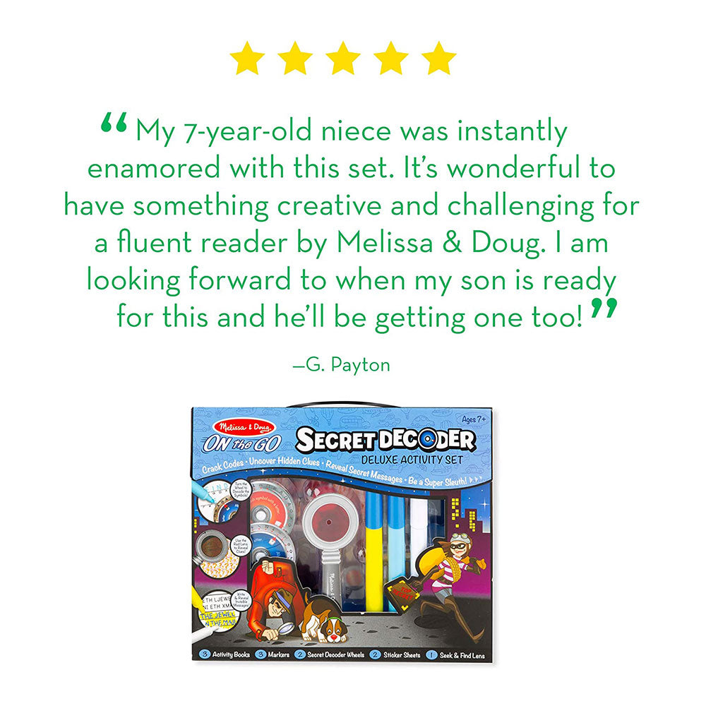 Melissa & Doug On The Go Secret Decoder Deluxe Activity Set & Super Sleuth Toy - Multicolour