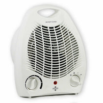 Electric Fan Heater Upright Heater With 2 Heat Settings In White