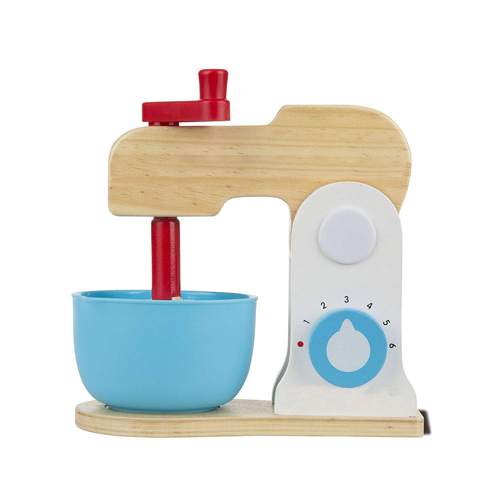 Melissa & Doug Wooden Make-a-Cake Mixer Set Encourages Creative Thinking - 11-Piece Wooden Hand-Crank Cake Baking Mixer Set - Multicolor