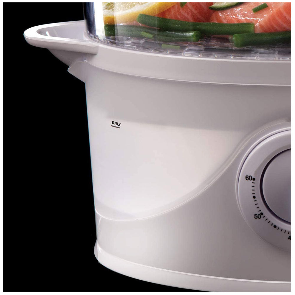 Russell Hobbs 3 Tier Food Steamer 3 Steaming Baskets 60 Minute Timer 800 W 9 Litres - White