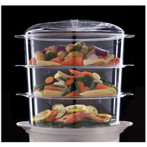 Russell Hobbs 3 Tier Food Steamer 3 Steaming Baskets 60 Minute Timer 800 W 9 Litres - White