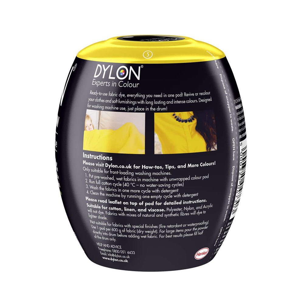 Dylon Machine Dye Pod Sunflower Yellow 350g Fabric Dye for Cotton Linen Viscose Clothes & Home Textiles