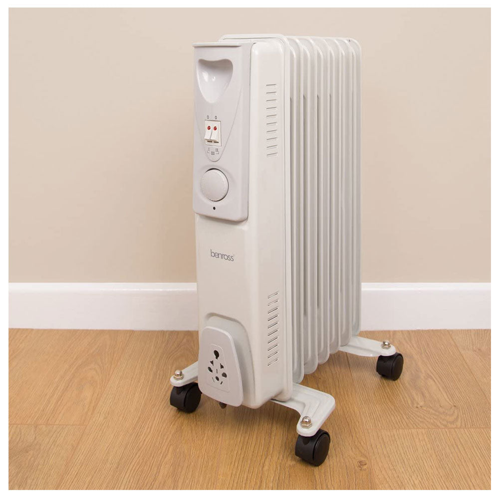 Benross 7 Fin Mini Oil Filled Radiator 3 Heat Settings 1500 W - White