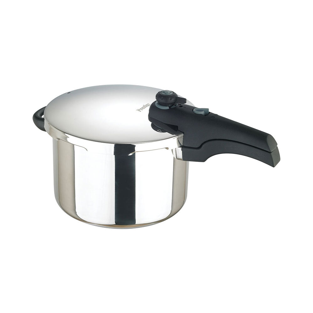 Prestige Smart Plus Pressure Cooker Non Stick Stainless Steel 6 Liter - Black