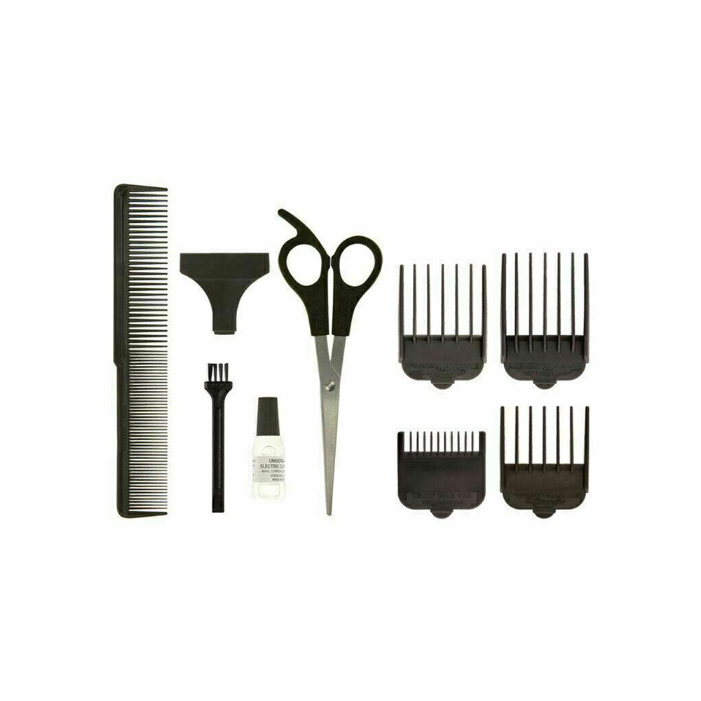 Wahl 100 GroomEase Hair Clipper Shaver Trimmer Kit Corded 9-Piece Set - Maroon