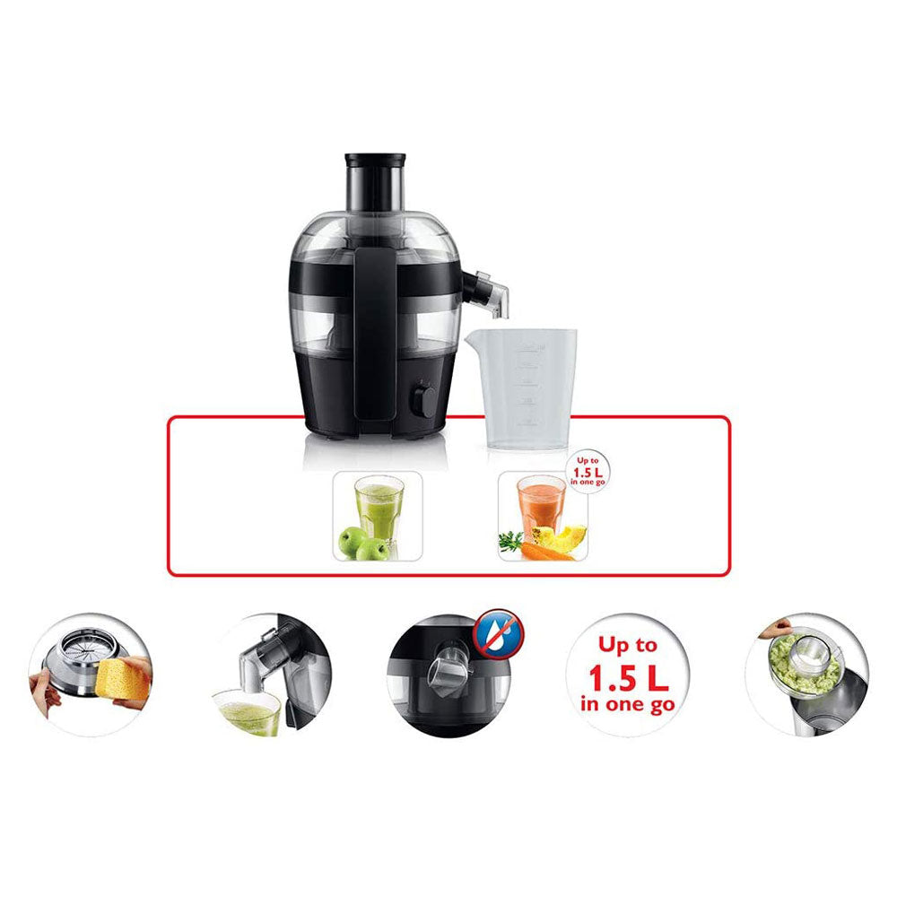 Philips Viva Collection Compact Juicer 500 W 1.5 Litre - Black