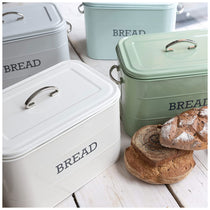 KitchenCraft Living Nostalgia Large Metal Bread Bin, 34 x 21.5 x 25 cm In Blue