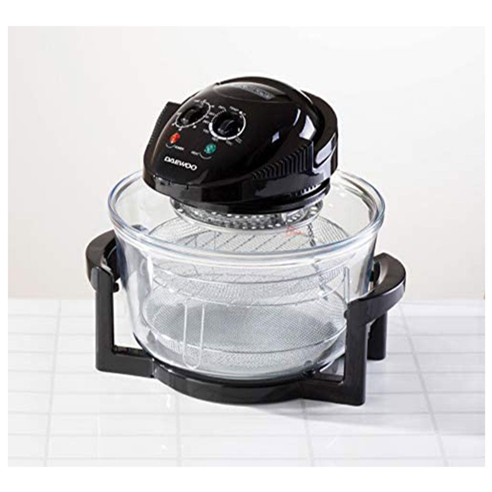 Daewoo Deluxe Halogen Air Fryer With An Extension Ring 1300 W 17 Litre - Black SDA2907