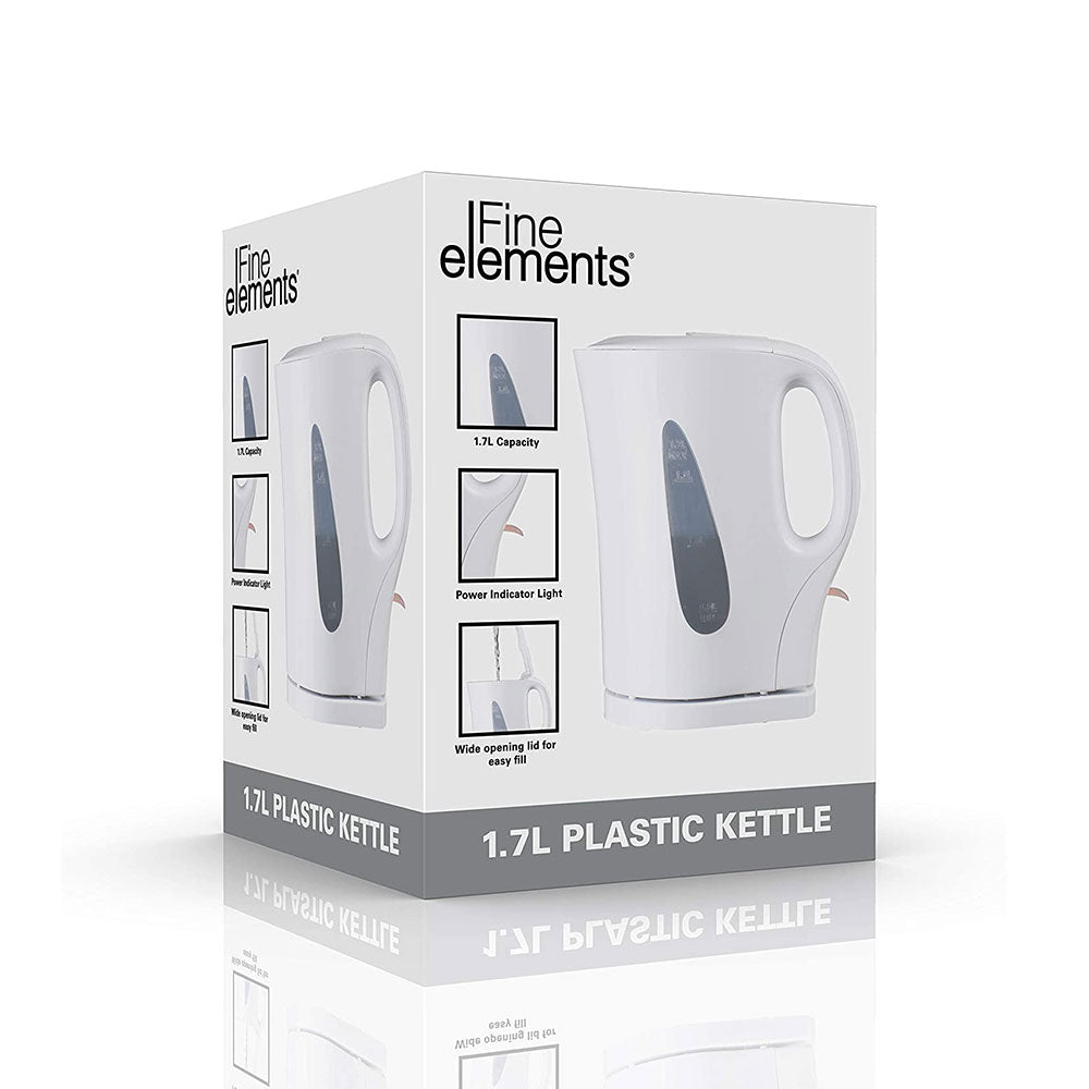 Fine Elements Electric Jug Kettles Plastic 2200 W 1.7Liter - White