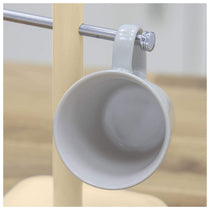 Swan Retro 6 Cup Mug Tree Weighted Base Polished Metal - Cream